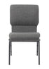 Chivari Gray Fabric Church Chair with Cut-Away Back 18.5" Wide Silver Vein Steel Frame CH18GRSV-ZF-T