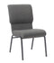 Chivari Gray Fabric Church Chair with Cut-Away Back 18.5" Wide Silver Vein Steel Frame CH18GRSV-ZF-T