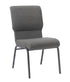 Chivari Gray Fabric Church Chair with Cut-Away Back 18.5" Wide Silver Vein Steel Frame CH18GRSV-ZF-T
