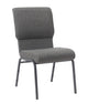 Chivari Gray Fabric Church Chair with Cut-Away Back 18.5" Wide Silver Vein Steel Frame CH18GRSV-ZF-T