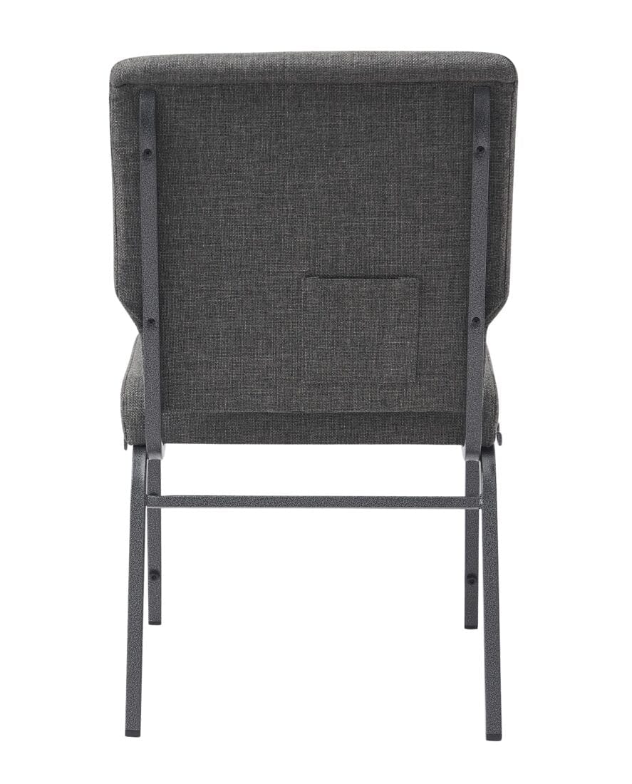 Chivari Gray Fabric Church Chair with Cut-Away Back 18.5