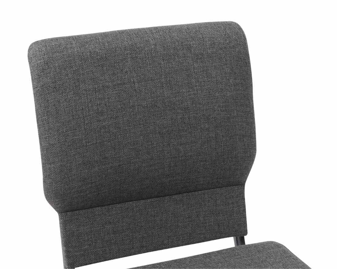 Chivari Gray Fabric Church Chair with Cut-Away Back 18.5