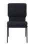 Chivari Black Fabric Church Chair with Cut-Away Back 18.5" Wide Black Steel Frame CH18BB-ZF-T