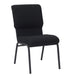 Chivari Black Fabric Church Chair with Cut-Away Back 18.5" Wide Black Steel Frame CH18BB-ZF-T
