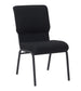 Chivari Black Fabric Church Chair with Cut-Away Back 18.5" Wide Black Steel Frame CH18BB-ZF-T