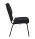 Chivari Black Fabric Church Chair with Cut-Away Back 18.5" Wide Black Steel Frame CH18BB-ZF-T