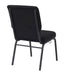 Chivari Black Fabric Church Chair with Cut-Away Back 18.5" Wide Black Steel Frame CH18BB-ZF-T