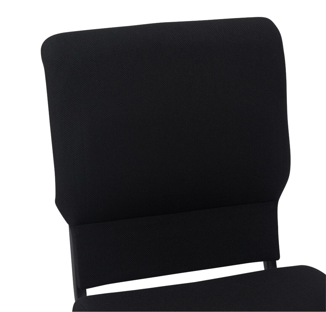 Chivari Black Fabric Church Chair with Cut-Away Back 18.5