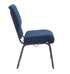 Chivari Cobalt Blue Church Chair with White Dot Fabric Cut-Away Back 20.5" Wide Silver Vein Steel Frame CH20BLSV-ZF-T