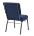 Chivari Cobalt Blue Church Chair with White Dot Fabric Cut-Away Back 20.5" Wide Silver Vein Steel Frame CH20BLSV-ZF-T