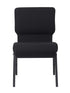 Chivari Black Fabric Church Chair with Cut-Away Back 20.5" Wide Black Steel Frame CH20BB-ZF-T