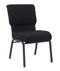 Chivari Black Fabric Church Chair with Cut-Away Back 20.5" Wide Black Steel Frame CH20BB-ZF-T
