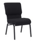 Chivari Black Fabric Church Chair with Cut-Away Back 20.5" Wide Black Steel Frame CH20BB-ZF-T