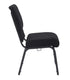 Chivari Black Fabric Church Chair with Cut-Away Back 20.5" Wide Black Steel Frame CH20BB-ZF-T