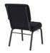 Chivari Black Fabric Church Chair with Cut-Away Back 20.5" Wide Black Steel Frame CH20BB-ZF-T