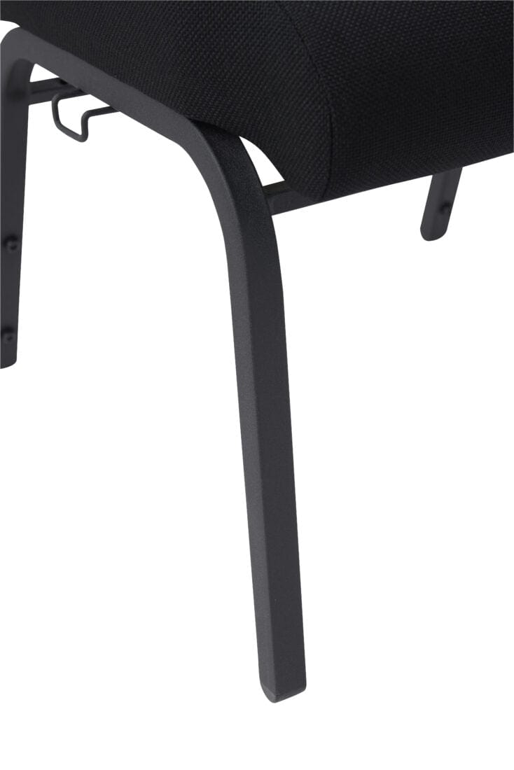 Chivari Black Fabric Church Chair with Cut-Away Back 20.5