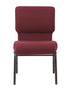 Chivari Maroon Fabric Church Chair with Cut-Away Back 20.5" Wide Gold Vein Steel Frame CH20MGV-ZF-T