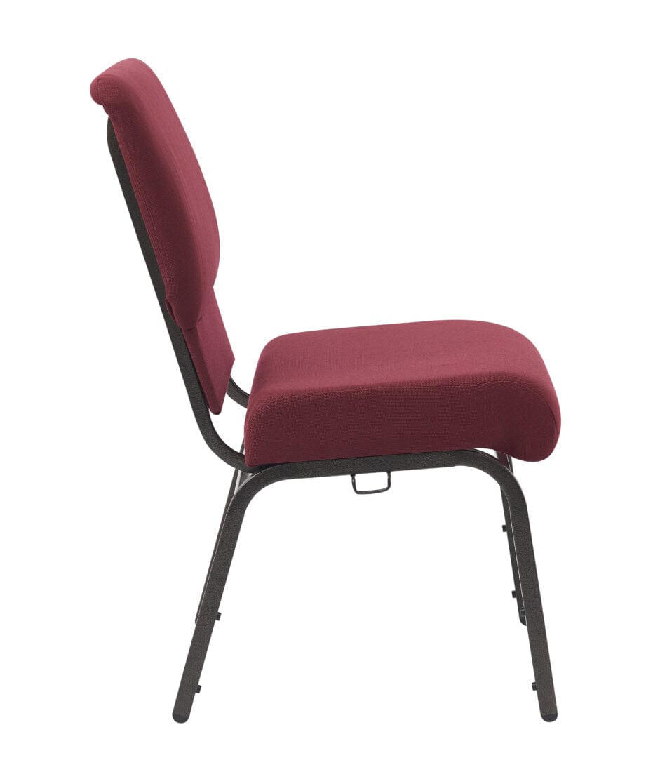 Chivari Maroon Fabric Church Chair with Cut-Away Back 20.5