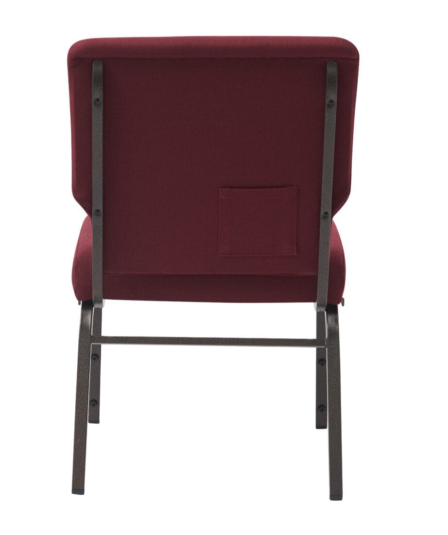 Chivari Maroon Fabric Church Chair with Cut-Away Back 20.5