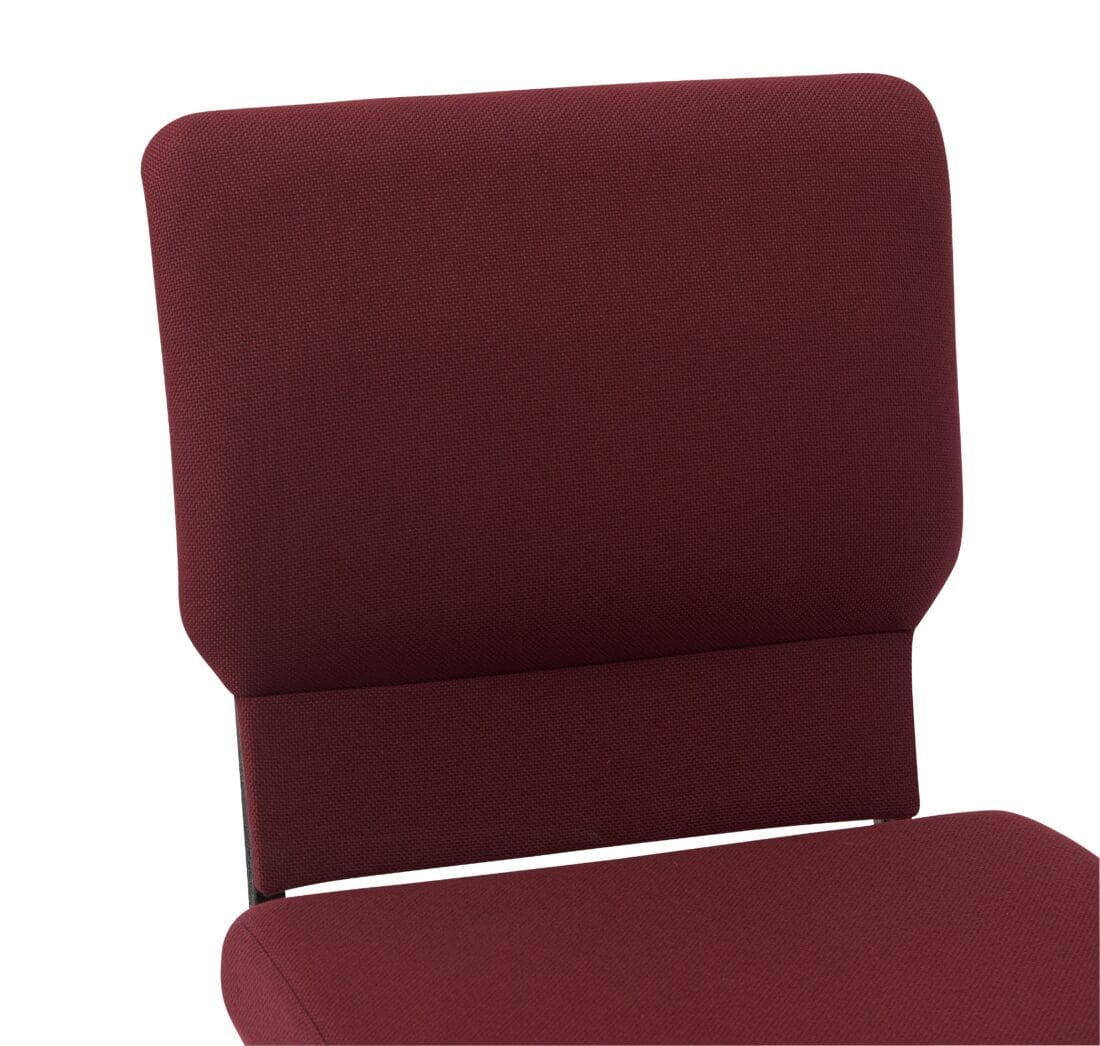 Chivari Maroon Fabric Church Chair with Cut-Away Back 20.5" Wide Gold Vein Steel Frame CH20MGV-ZF-T
