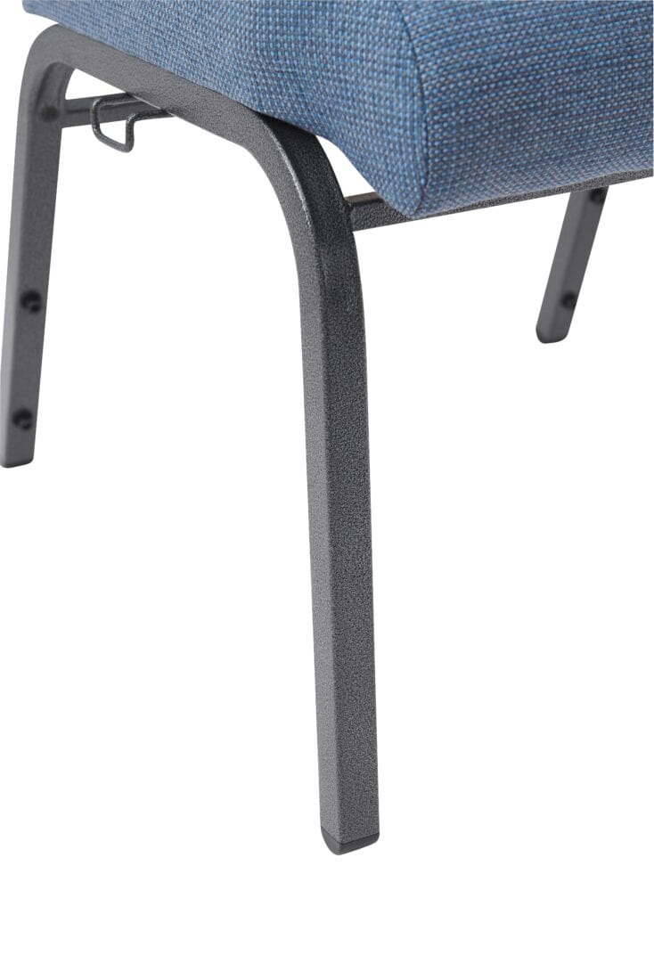 Chivari Light Blue Fabric Church Chair with Cut-Away Back 20.5