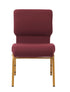 Chivari Maroon Fabric Church Chair with Cut-Away Back 20.5" Wide Gold Steel Frame CH20MG-ZF-T