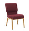 Chivari Maroon Fabric Church Chair with Cut-Away Back 20.5" Wide Gold Steel Frame CH20MG-ZF-T