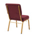 Chivari Maroon Fabric Church Chair with Cut-Away Back 20.5" Wide Gold Steel Frame CH20MG-ZF-T