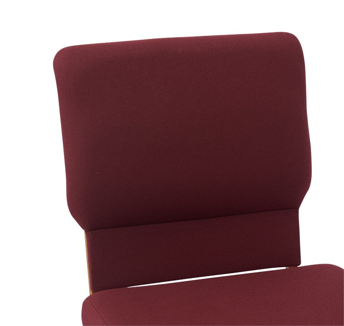 Chivari Maroon Fabric Church Chair with Cut-Away Back 20.5