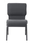 Chivari Dark Gray Fabric Church Chair with Cut-Away Back 20.5" Wide Silver Vein Steel Frame CH20DGRSV-ZF-T