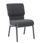 Chivari Dark Gray Fabric Church Chair with Cut-Away Back 20.5" Wide Silver Vein Steel Frame CH20DGRSV-ZF-T