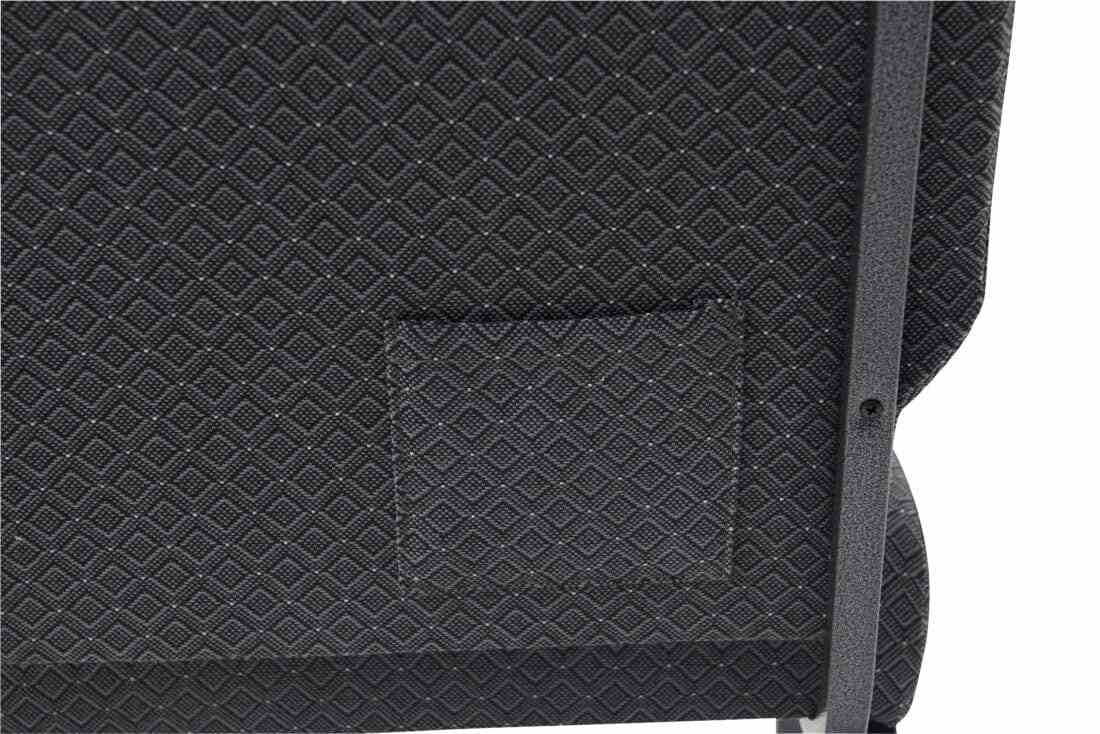 Chivari Dark Gray Fabric Church Chair with Cut-Away Back 20.5" Wide Silver Vein Steel Frame CH20DGRSV-ZF-T