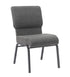 Chivari Gray Fabric Church Chair with Cut-Away Back 20.5" Wide Silver Vein Steel Frame CH20GRSV-ZF-T