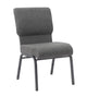 Chivari Gray Fabric Church Chair with Cut-Away Back 20.5" Wide Silver Vein Steel Frame CH20GRSV-ZF-T