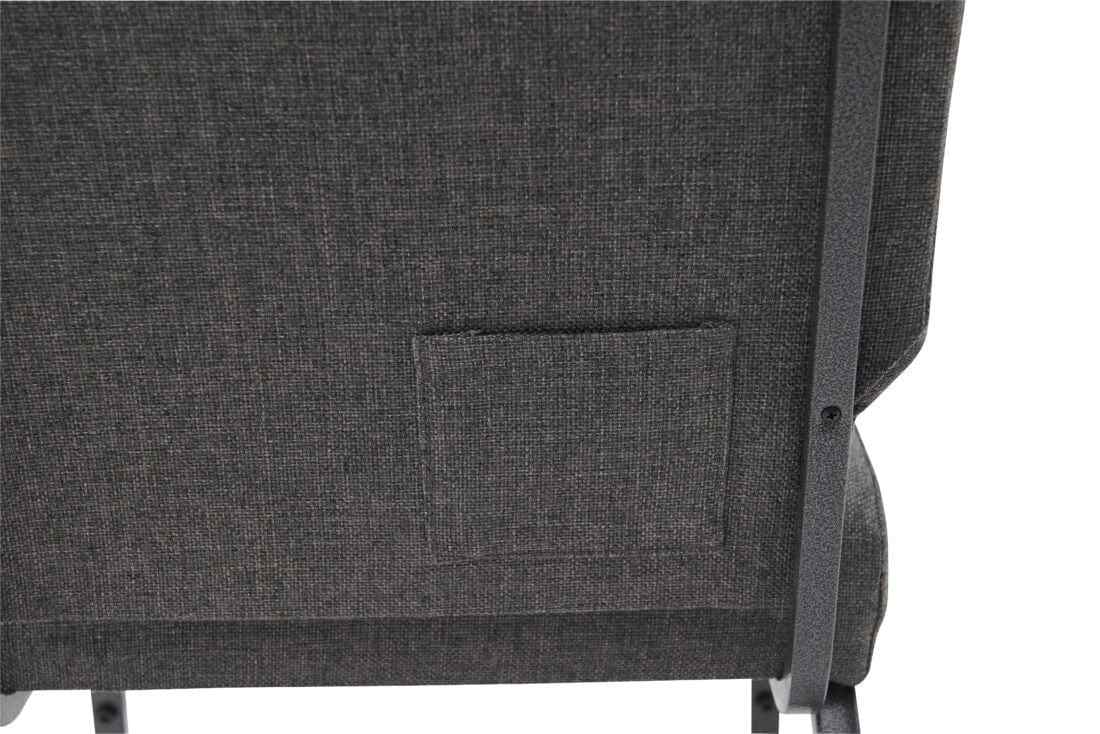 Chivari Gray Fabric Church Chair with Cut-Away Back 20.5" Wide Silver Vein Steel Frame CH20GRSV-ZF-T