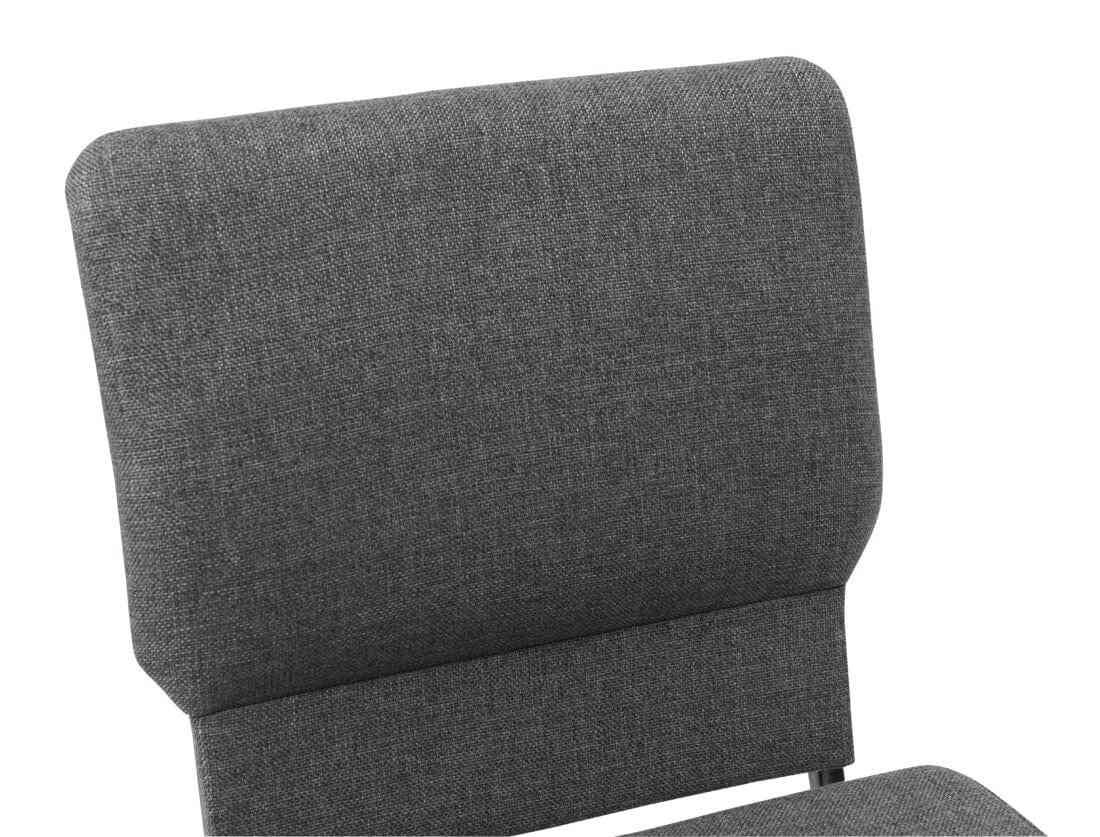 Chivari Gray Fabric Church Chair with Cut-Away Back 20.5