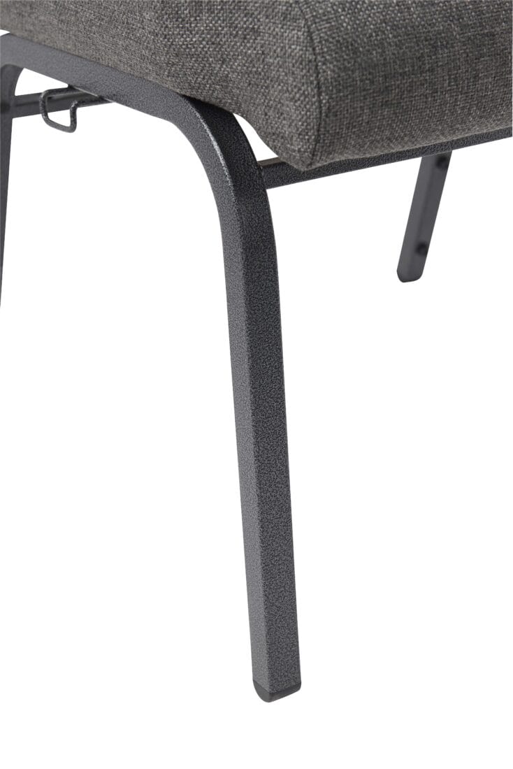 Chivari Gray Fabric Church Chair with Cut-Away Back 20.5" Wide Silver Vein Steel Frame CH20GRSV-ZF-T