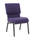 Chivari Purple Fabric Church Chair with Cut-Away Back 20.5" Wide Gold Vein Steel Frame CH20PUGV-ZF-T