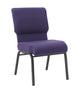 Chivari Purple Fabric Church Chair with Cut-Away Back 20.5" Wide Gold Vein Steel Frame CH20PUGV-ZF-T