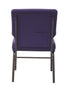 Chivari Purple Fabric Church Chair with Cut-Away Back 20.5" Wide Gold Vein Steel Frame CH20PUGV-ZF-T