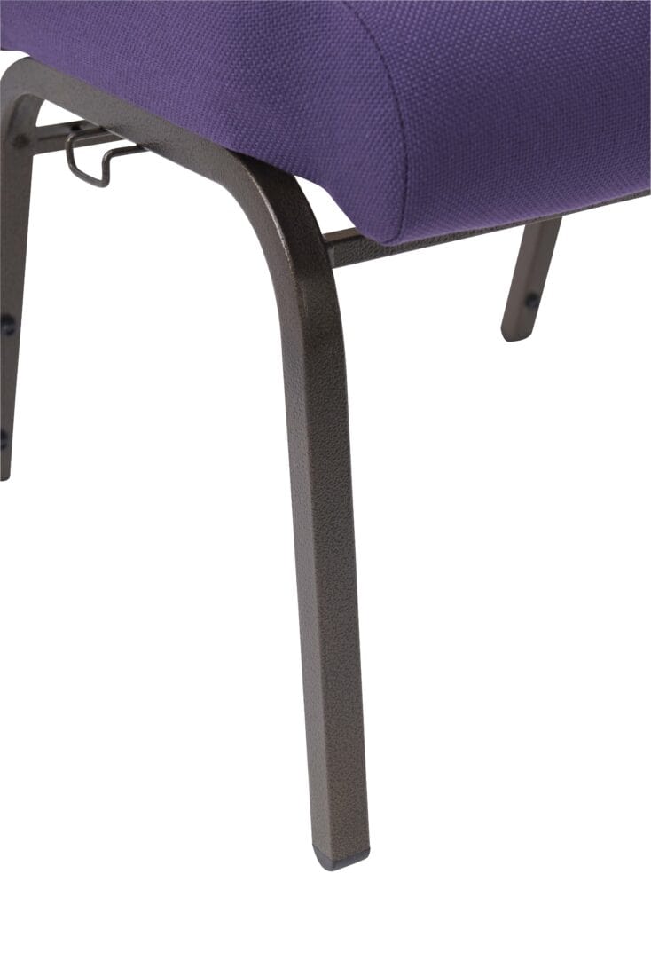 Chivari Purple Fabric Church Chair with Cut-Away Back 20.5" Wide Gold Vein Steel Frame CH20PUGV-ZF-T