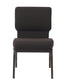 Chivari Walnut Church Chair with White Dot Fabric Cut-Away Back 20.5" Wide Gold Vein Steel Frame CH20WDGV-ZF-T