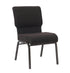 Chivari Walnut Church Chair with White Dot Fabric Cut-Away Back 20.5" Wide Gold Vein Steel Frame CH20WDGV-ZF-T