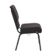 Chivari Walnut Church Chair with White Dot Fabric Cut-Away Back 20.5" Wide Gold Vein Steel Frame CH20WDGV-ZF-T