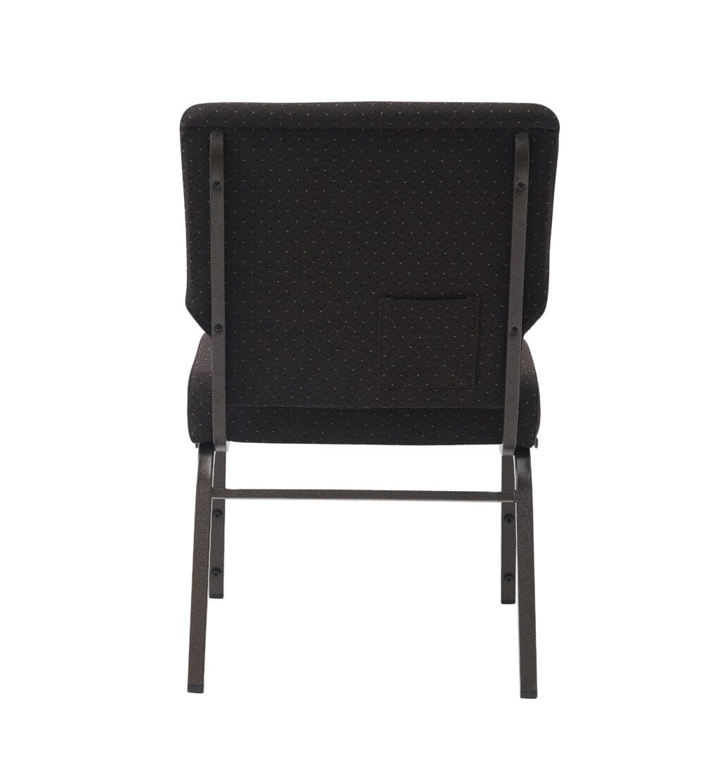 Chivari Walnut Church Chair with White Dot Fabric Cut-Away Back 20.5