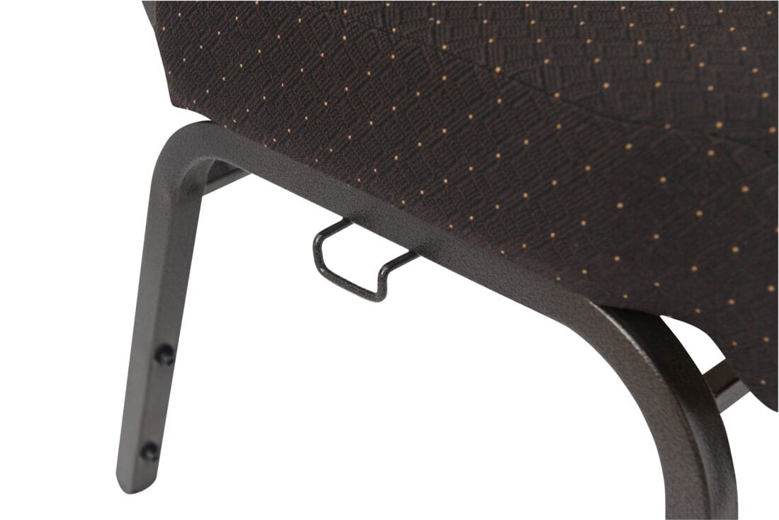 Chivari Walnut Church Chair with White Dot Fabric Cut-Away Back 20.5