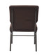 Chivari Espresso Fabric Church Chair with Cut-Away Back 20.5" Wide Gold Vein Steel Frame CH20EGV-ZF-T