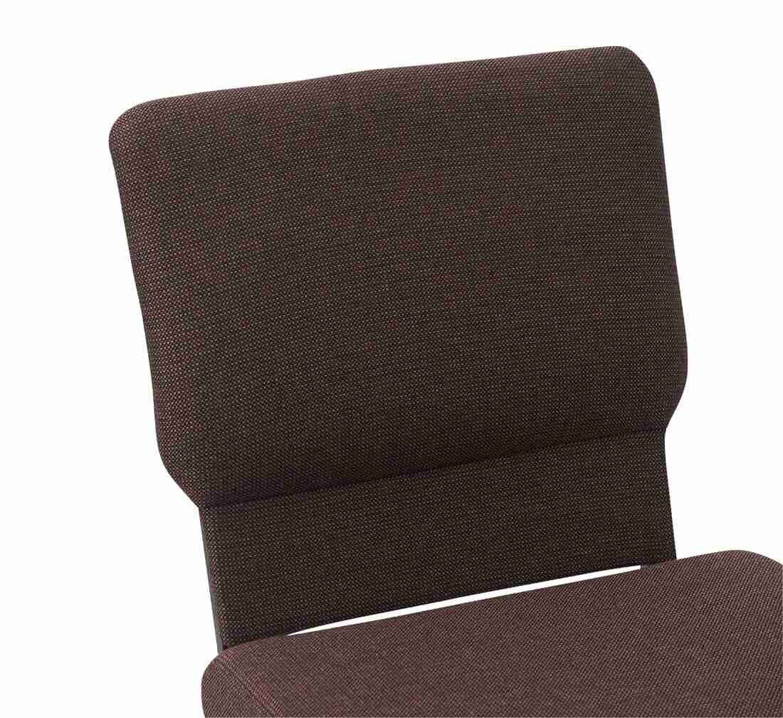 Chivari Espresso Fabric Church Chair with Cut-Away Back 20.5" Wide Gold Vein Steel Frame CH20EGV-ZF-T