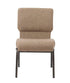 Chivari Tan Fabric Church Chair with Cut-Away Back 20.5" Wide Gold Vein Steel Frame CH20TGV-ZF-T
