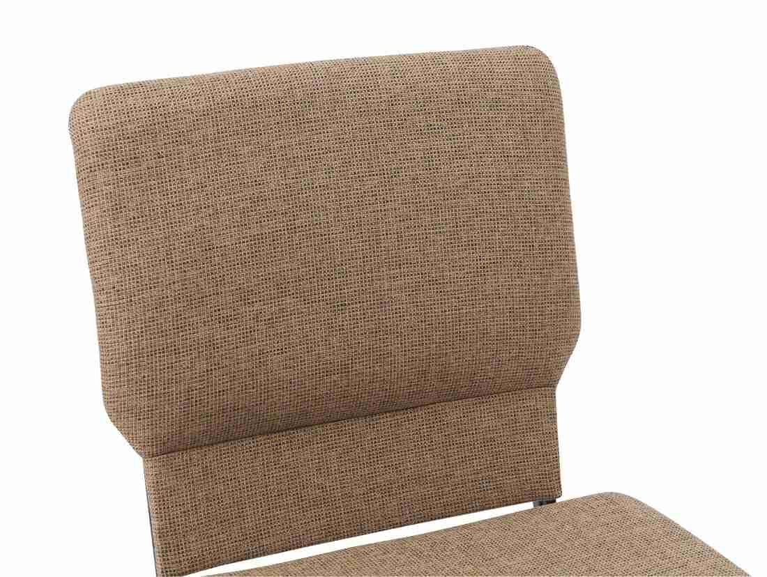 Chivari Tan Fabric Church Chair with Cut-Away Back 20.5